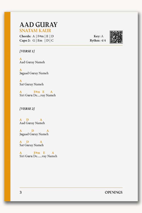 Mantra Songbook — sample page